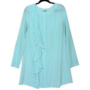 SETRMS Blue Tunic With Ruffle Detail Large EU44